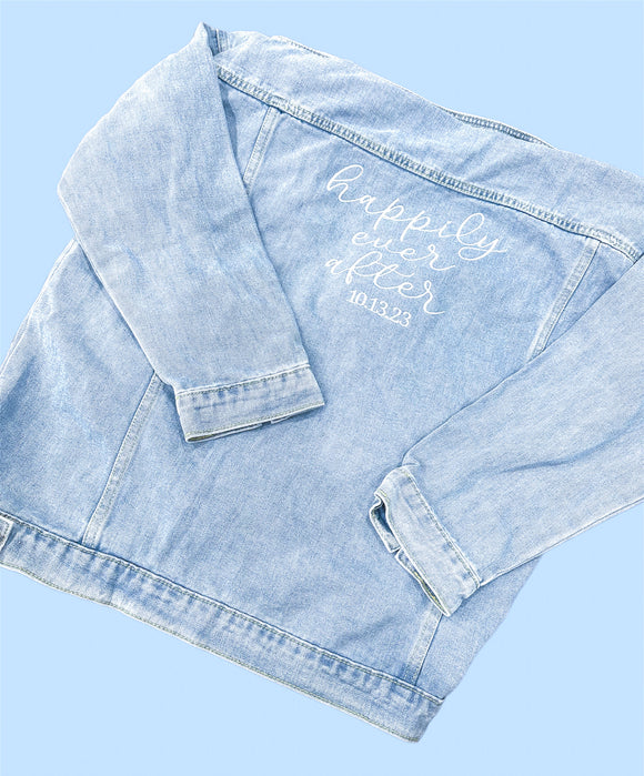 Happily Ever After Oversized Bridal Jean Jacket