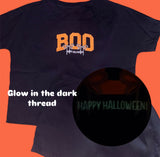 Boo Waffle Knit Set (with glow in the dark thread) Halloween Version