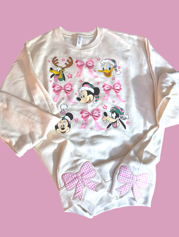 Fab Bow Crewneck (with bows on side as well)