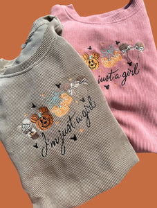 Just A Girl Halloween Corduroy Sweater