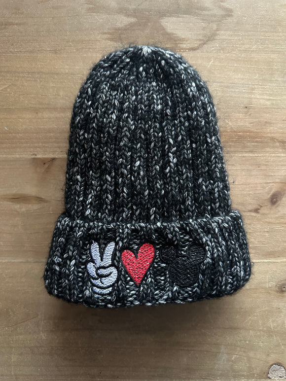 Peace Love Beanie Hat (ready to ship)