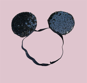 Black Sequin Baby Ears (no bow)