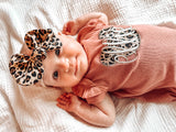 Animal Print Mouse Name Onesie & Bow