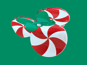 Peppermint Christmas Claw Clip with crystal (Ready to ship) Small size for half up and down