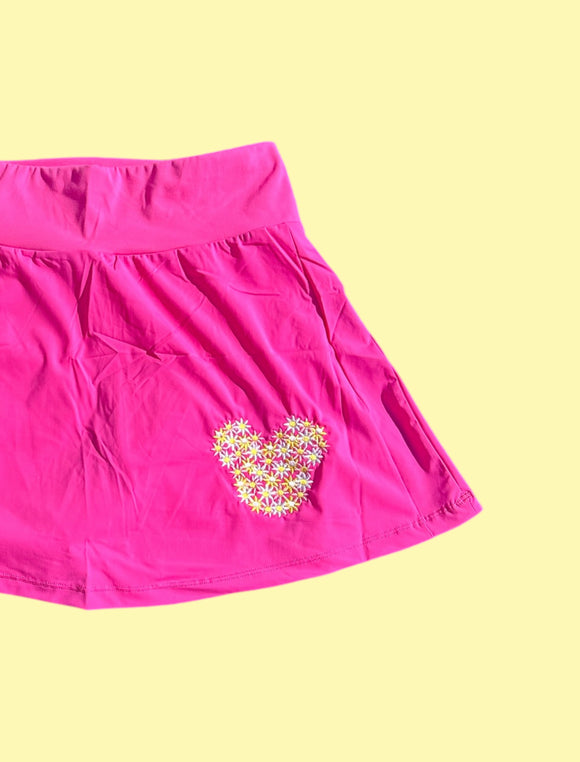 Daisy Mouse Athletic Skirt (pocket in back + built in shorts)