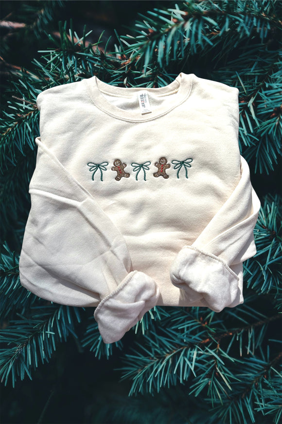 Gingerbread Bow Christmas Crewneck