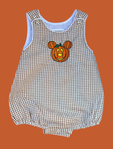 Pumpkin Seersucker Bubble Onesie