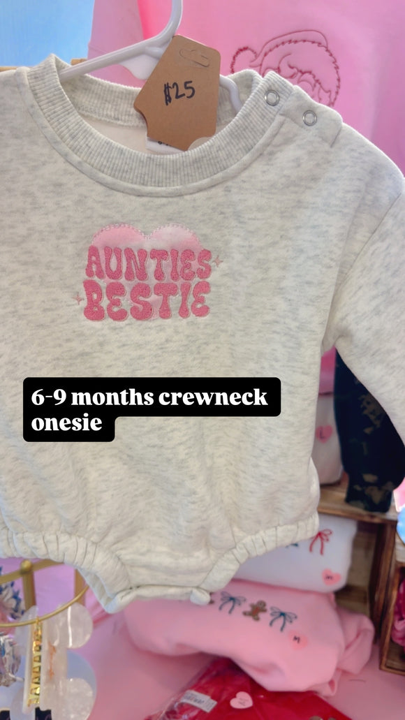 6-9 months crewneck onesie (ready to ship sale)!