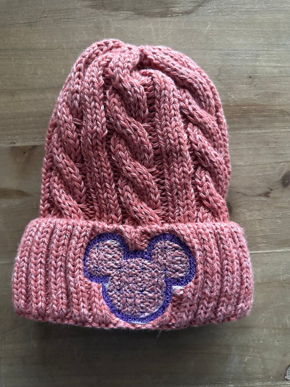 Mouse Res/Purple Beanie Hat (ready to ship)