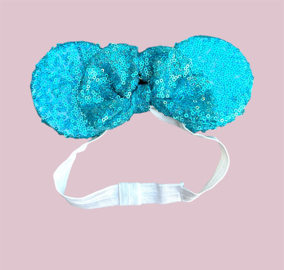 Iridescent Aqua Blue Baby Ears