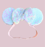 Iridescent White/Pink Baby Ears