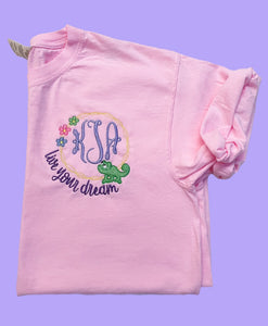 Live your dream monogram shirt