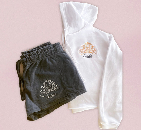 Carriage bride crop hoodie (full length crewneck option available)