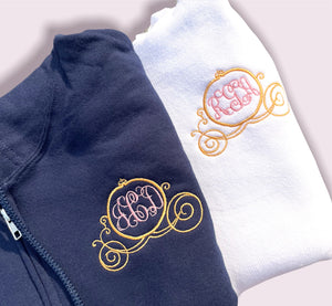 Carriage Monogram Full Zip Up Sweater