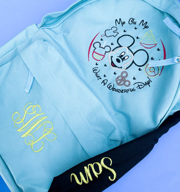 My Oh My Snacks Monogram Backpack