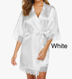 Carriage Bride Silk Laced Robe (choose your thread color)