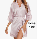 Carriage Bride Silk Laced Robe (choose your thread color)