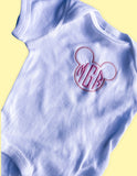 Mouse Monogram Onesie