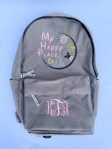 My Happy Place Monogram Backpack