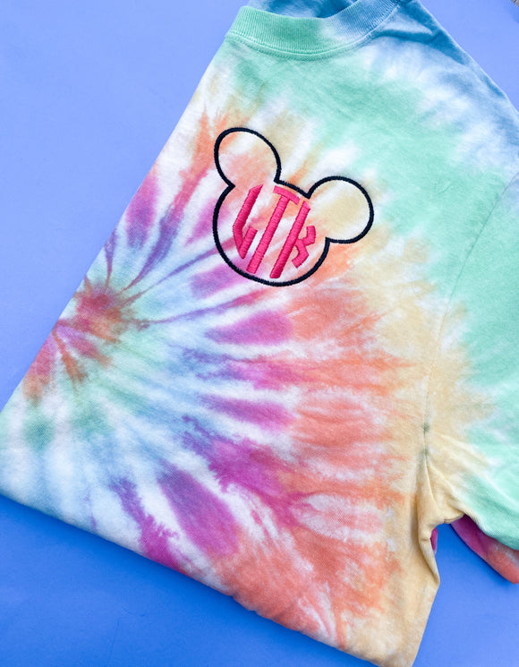 Tie Dye Mouse Monogram Shirt